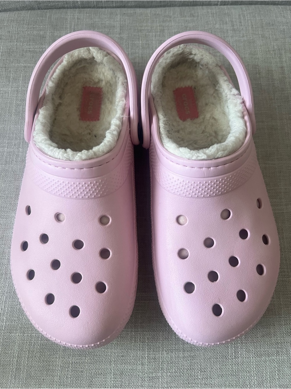 CROCS Pink Classic Mule Clogs, women’s 10, fleece lined, outdoors, casual